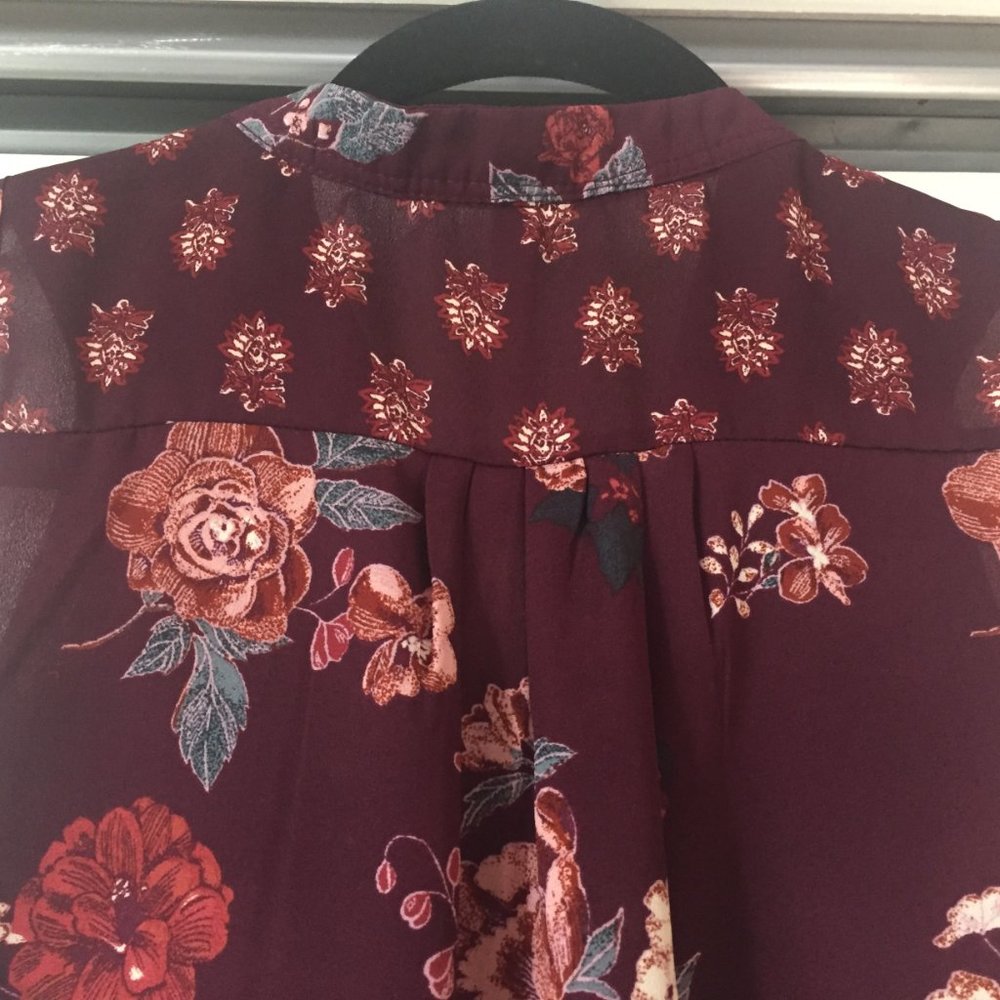 Burgundy BOHO top - Picture 3 of 4